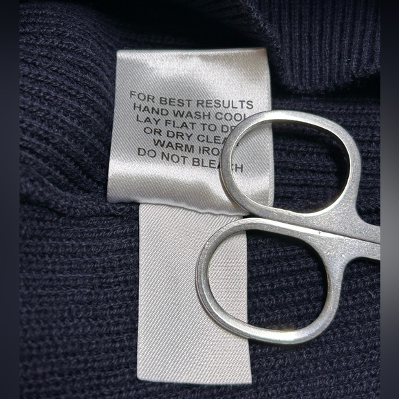 NWT Peter Millar Men Sweater M Cowes Navy Cotton Wool Rib Knit 1/4 Zip Pullover - Picture 12 of 13